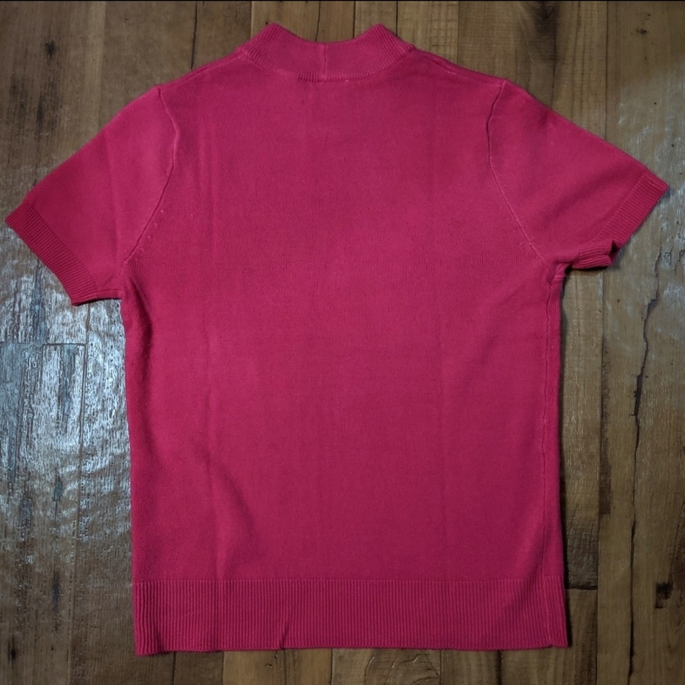 Blair Hot Pink Small Knit Short Sleeve Sweater - Picture 2 of 2